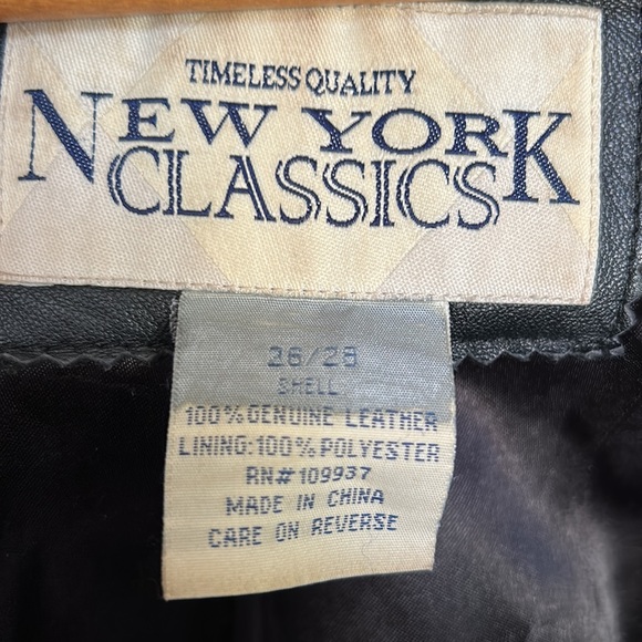 Leather BLAZER Jacket Plus 26-28W, NEW YORK CLASSIC, lined with side pockets - Picture 5 of 8